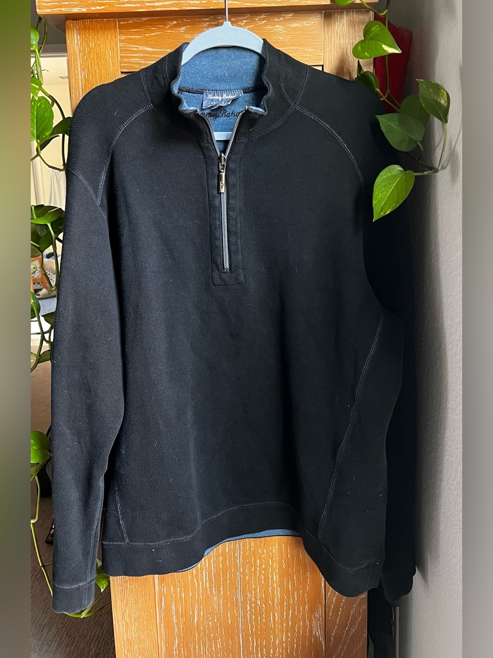 Tommy Bahama Black Quarter-Zip Pullover Sweater